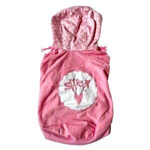 Small Dog Breed M Sweet Heart Hoodie pink Valentines Day Boutique Pet Clothing